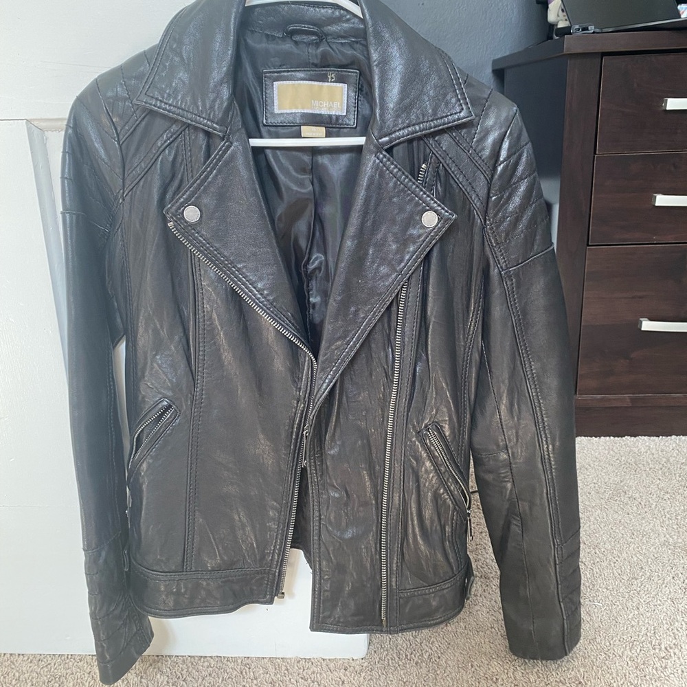 Michael Kors black leather jacket